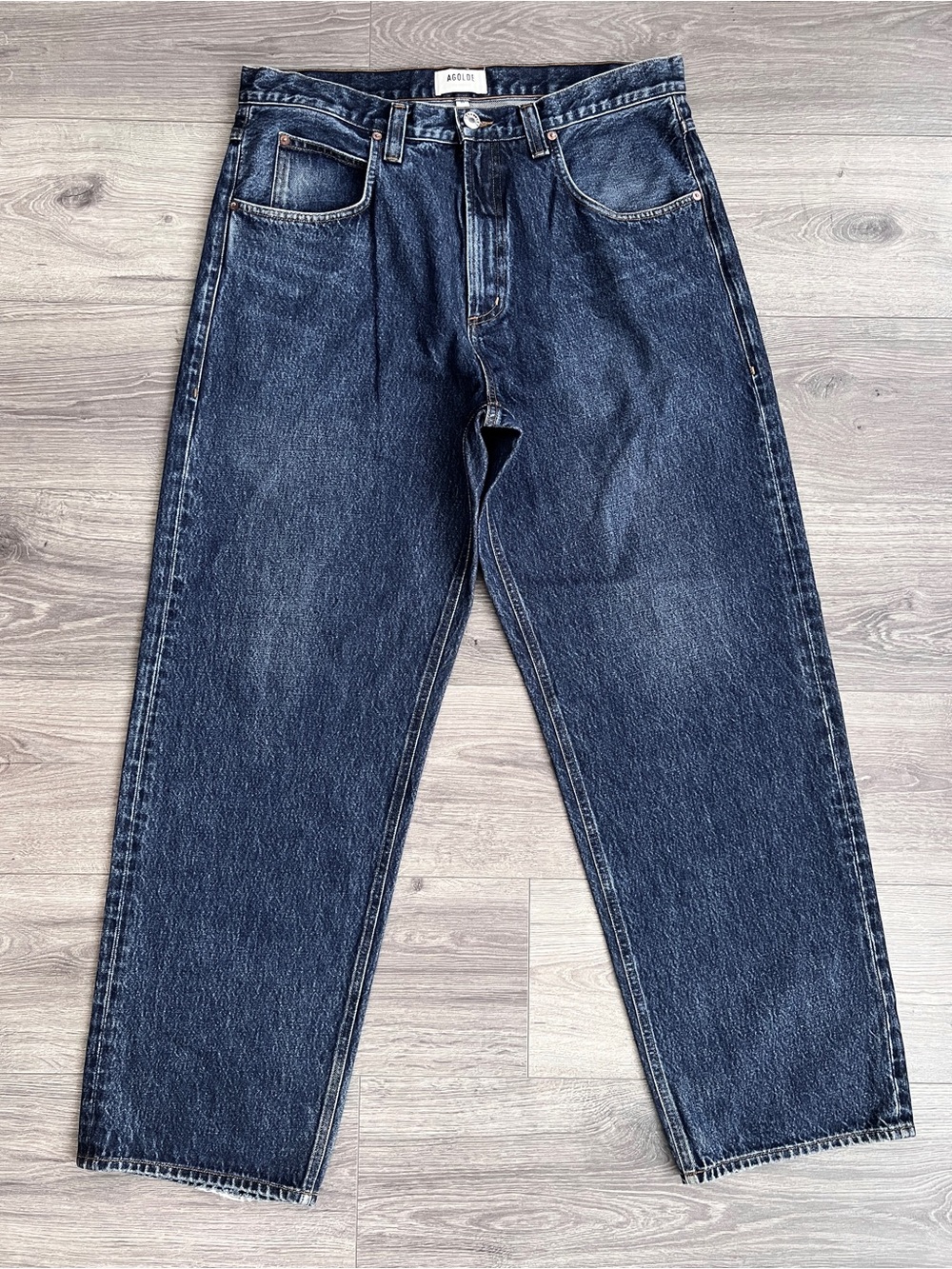 AGOLDE Mens Fusion Jeans Size 32 Dark Blue Wash Baggy Tapered Leg Denim Relaxed